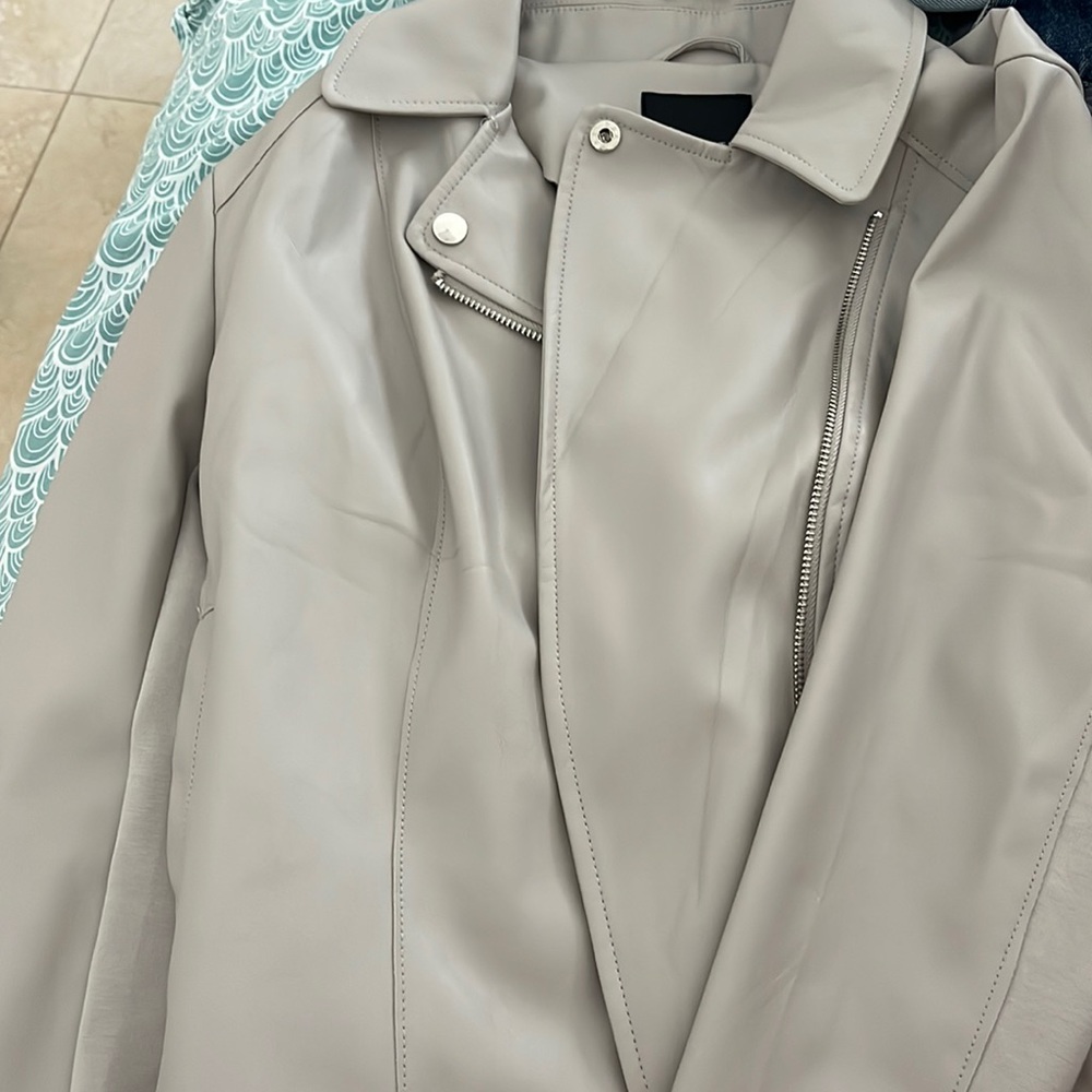 Nude faux leather jacket